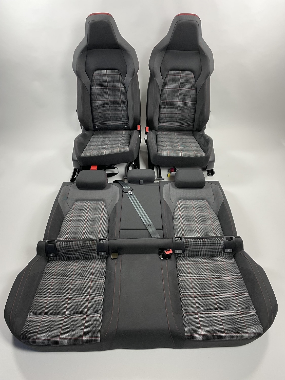 Order interior VW Golf 8 GTI Alcantara Fabric Red White Grey