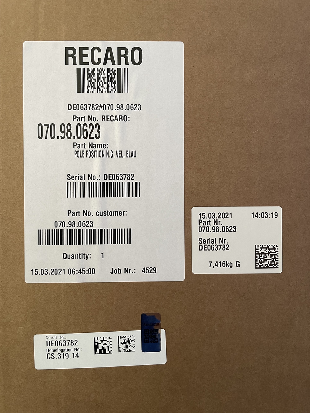 41012 Recaro 070 98 0623 10