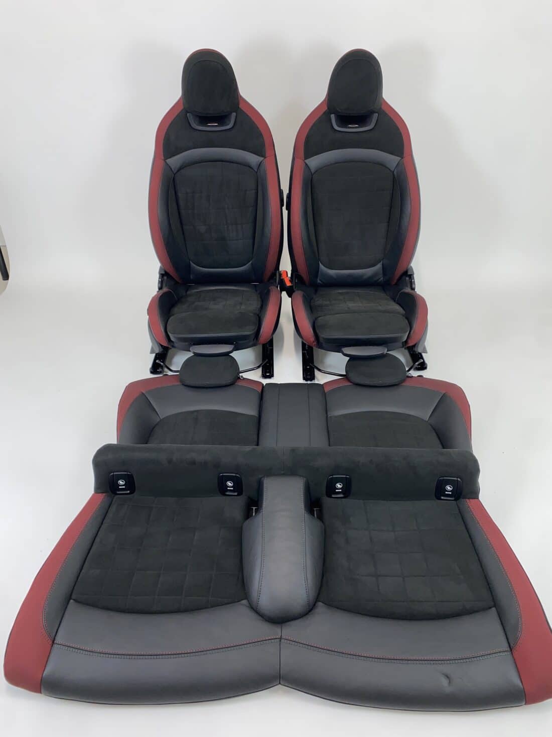 Interior Mini Cooper S F56 Alcantara Leather Black With Red Details Interior Mini Cooper S F56 Alcantara Leather Black With Red Details
