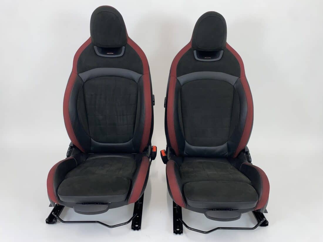 Interior Mini Cooper S F56 Alcantara Leather Black With Red Details Interior Mini Cooper S F56 Alcantara Leather Black With Red Details
