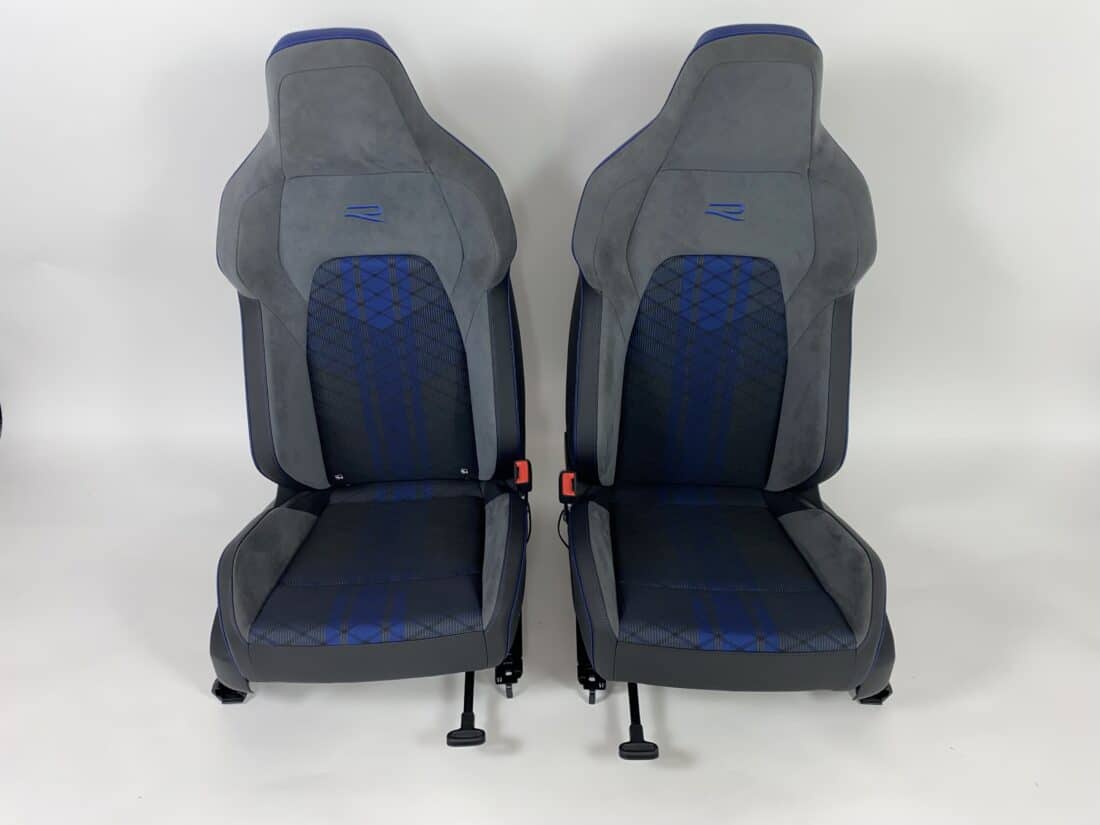 Interieur Vw Golf 8 R Stof Alcantara Leder Grijs Blauw
