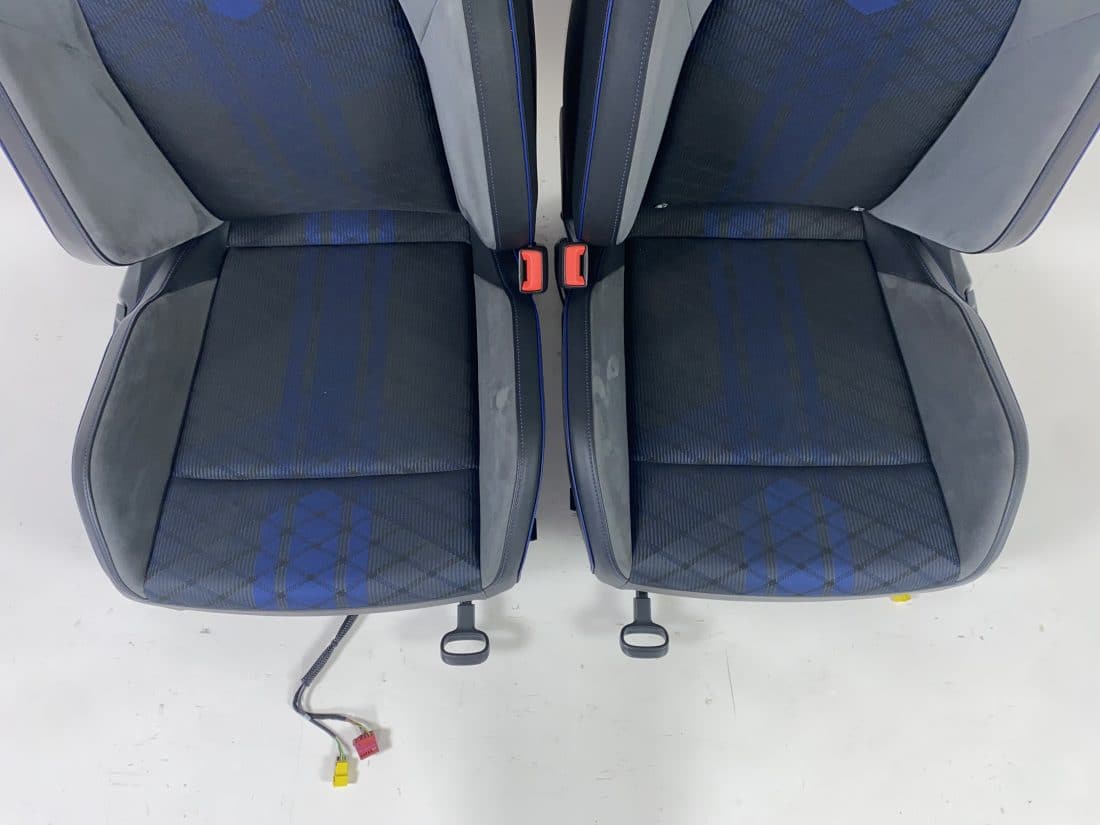 Interieur Vw Golf 8 R Stof Alcantara Leder Grijs Blauw
