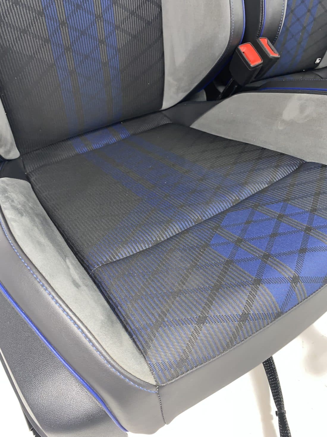 Interieur Vw Golf 8 R Stof Alcantara Leder Grijs Blauw