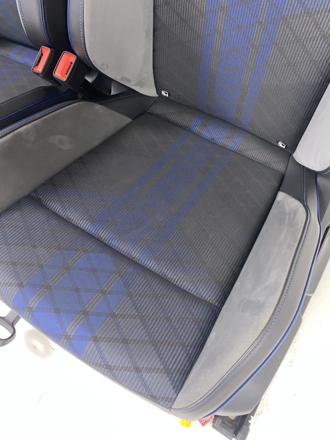 Interieur Vw Golf 8 R Stof Alcantara Leder Grijs Blauw