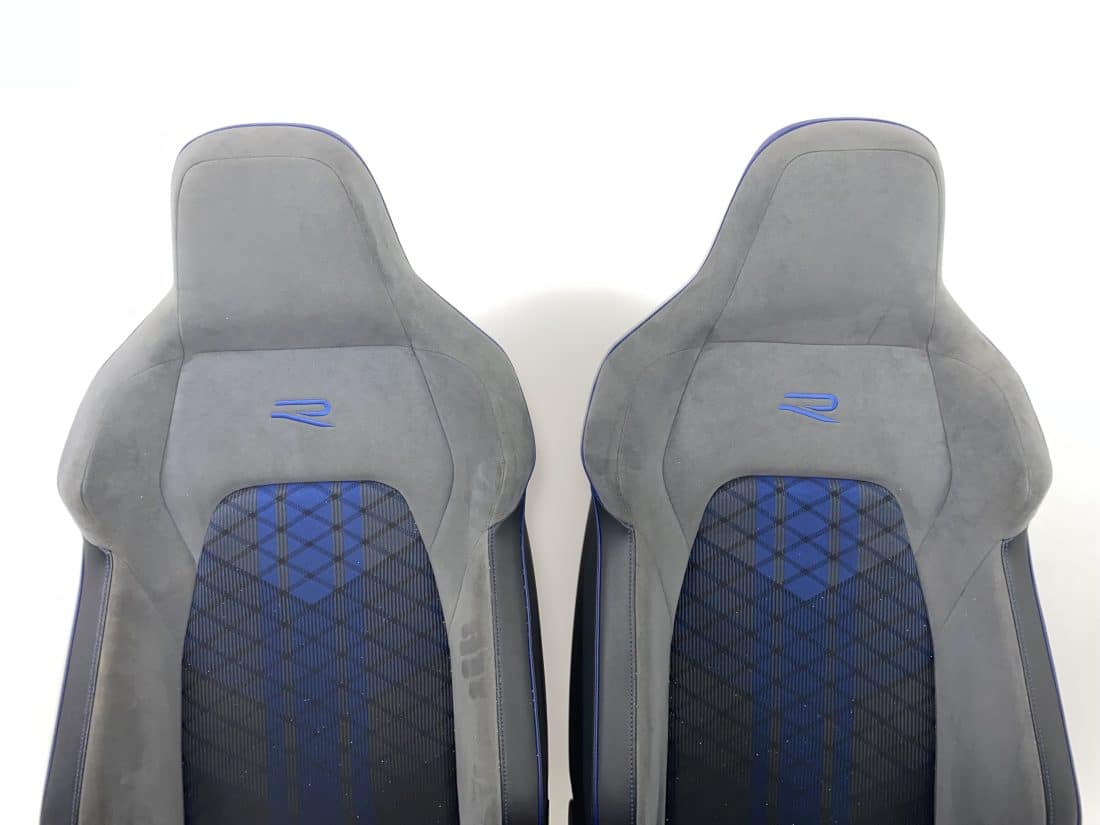 Interieur Vw Golf 8 R Stof Alcantara Leder Grijs Blauw
