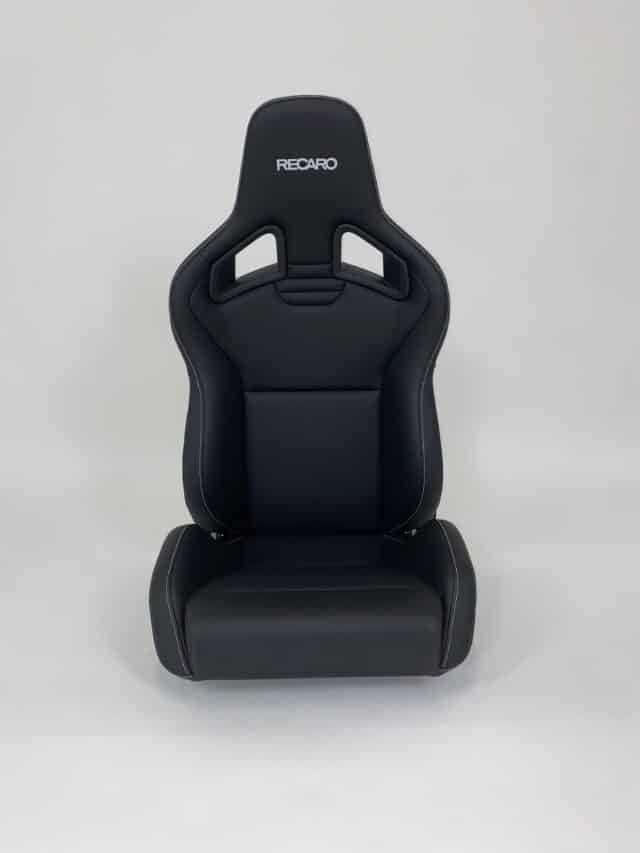 Recaro Sportster Cs Leder Schwarz mit weißen Nähten