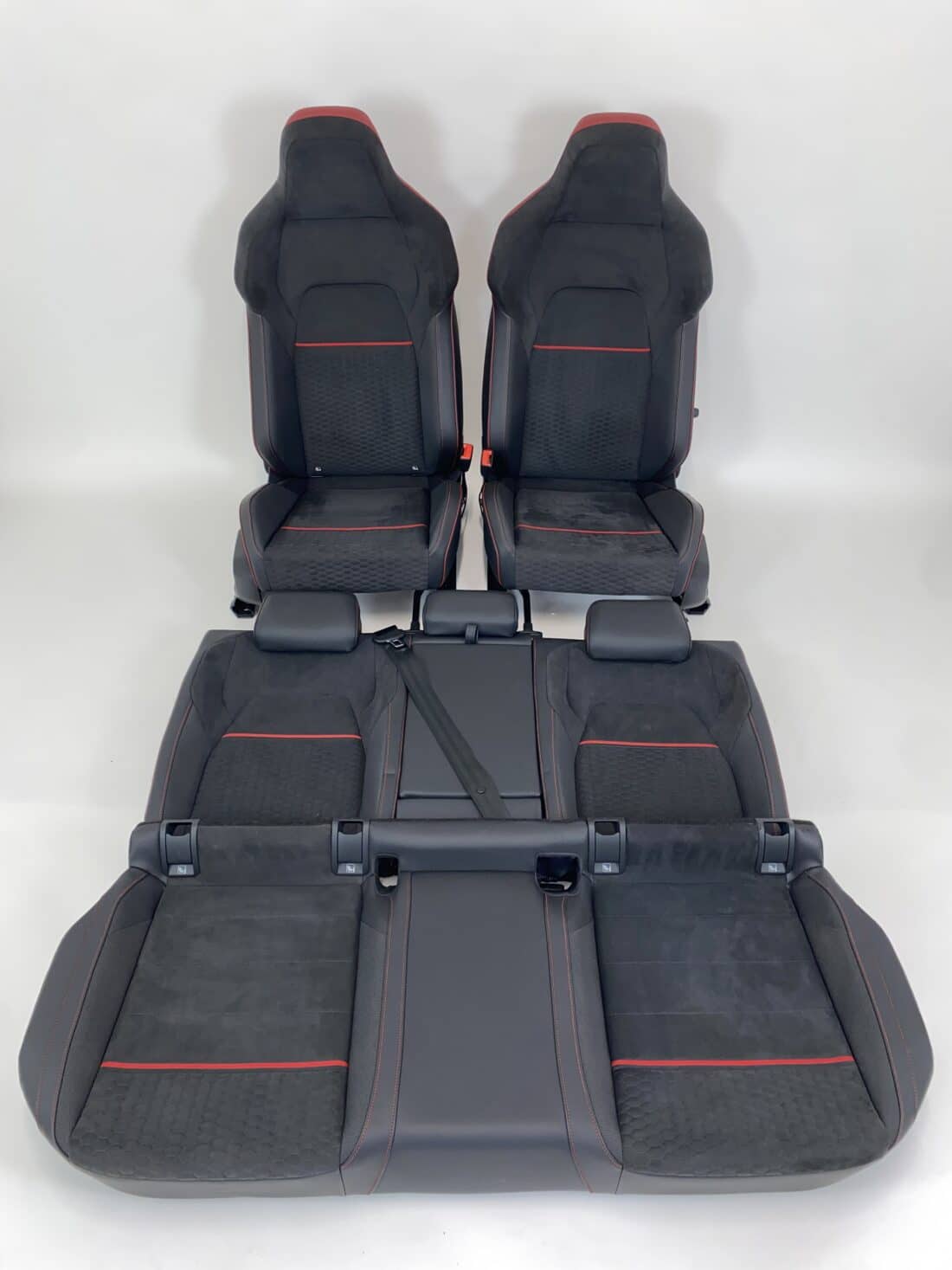Interieur Vw Golf 8 Gti Clubsport Alcantara Grijs Honingraat Rode Strepen